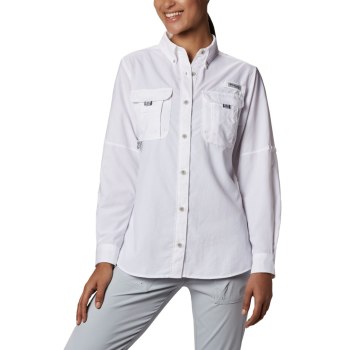 Columbia Overhemd Dames, PFG Bahama Long Sleeve Wit, 47XHZOSUB